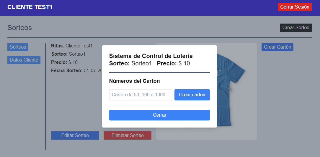🧾 Administración de Cartones